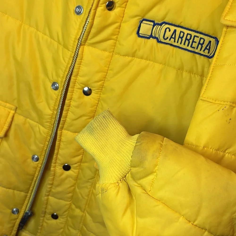 vintage Carrera Yellow racing team jacket mens varsity Porsche auto fashion L